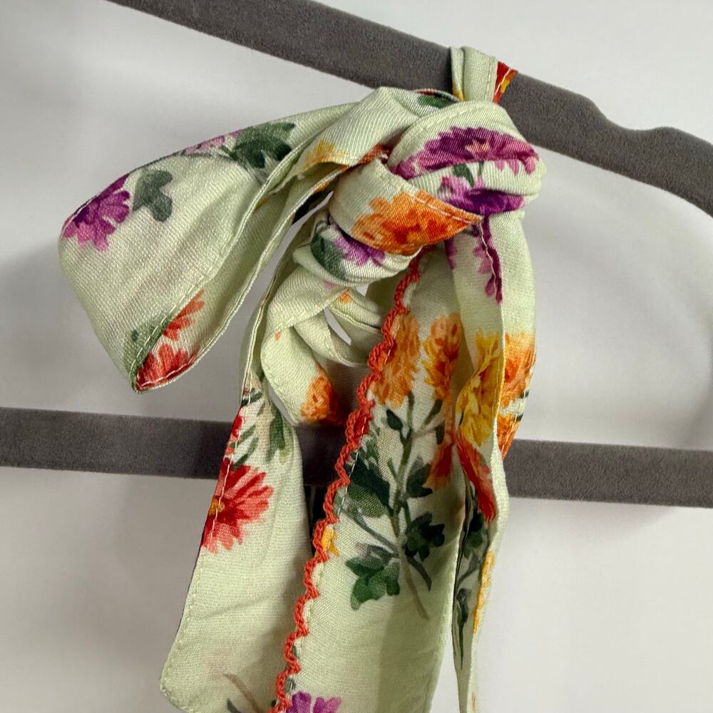 Mable Floral Tie Strap Maxi Dress Womens Small Green Open Back Cottagecore Boho - Picture 4 of 9